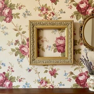 Antique Ornate Hand-Painted Gold Wood Picture Frame 3” BRAZIL